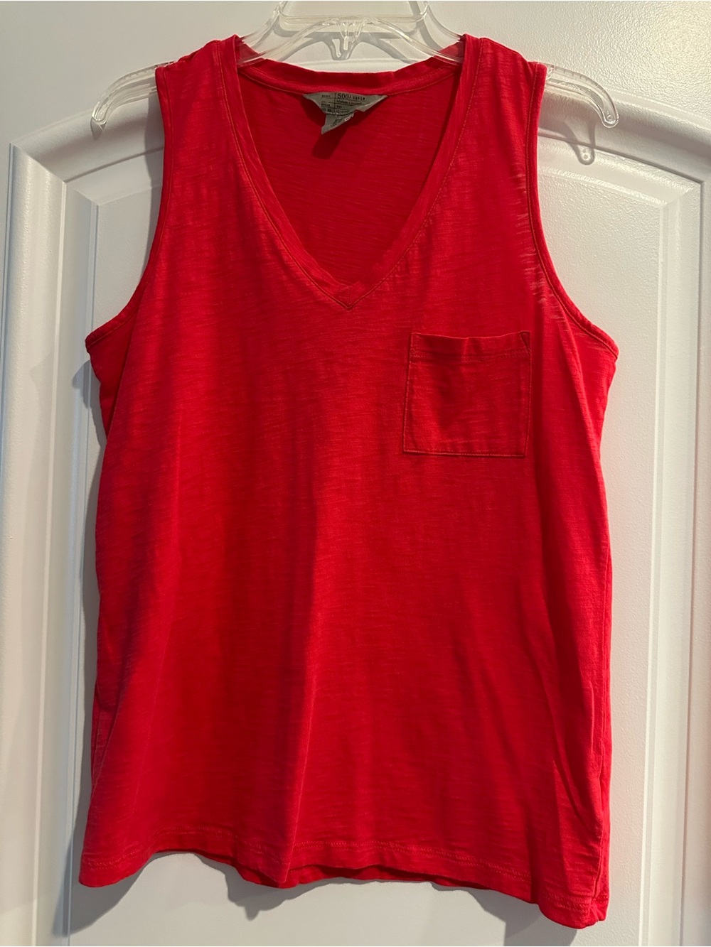 Maison Cinqcent Women's Red V-Neck Pocket Tank Top XS